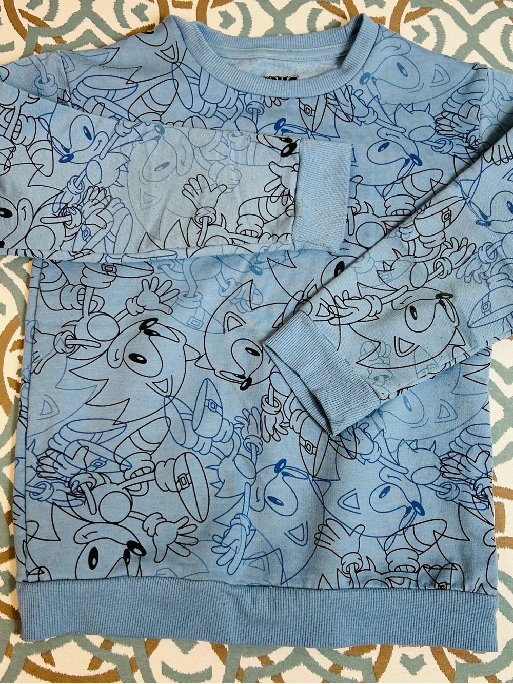 Light Blue Kids Long-Sleeve Sonic Graphic Sweatshirt